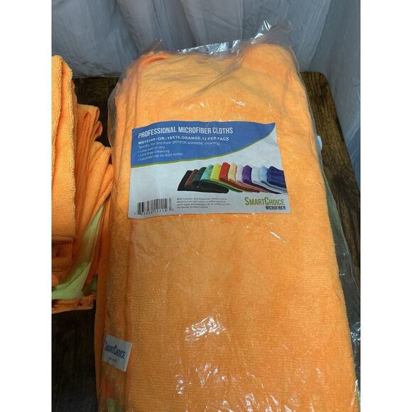 Lot Of Microfiber Cleaning Towels Yellow Orange 32 New / 16 Used Smart Choice - Picture 2 of 3